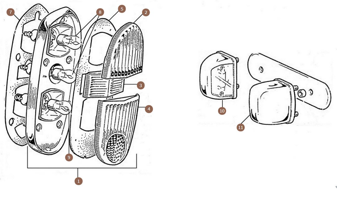 Three Lens Rear Lamps