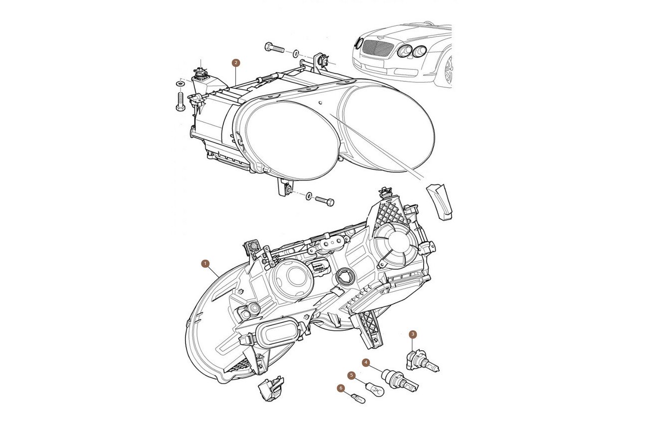 Headlamps LHD (other than USA)