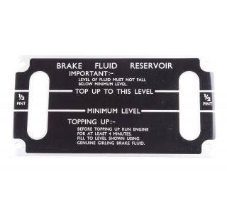Brake fluid level label