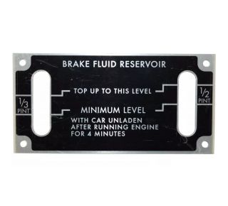 Brake fluid level label