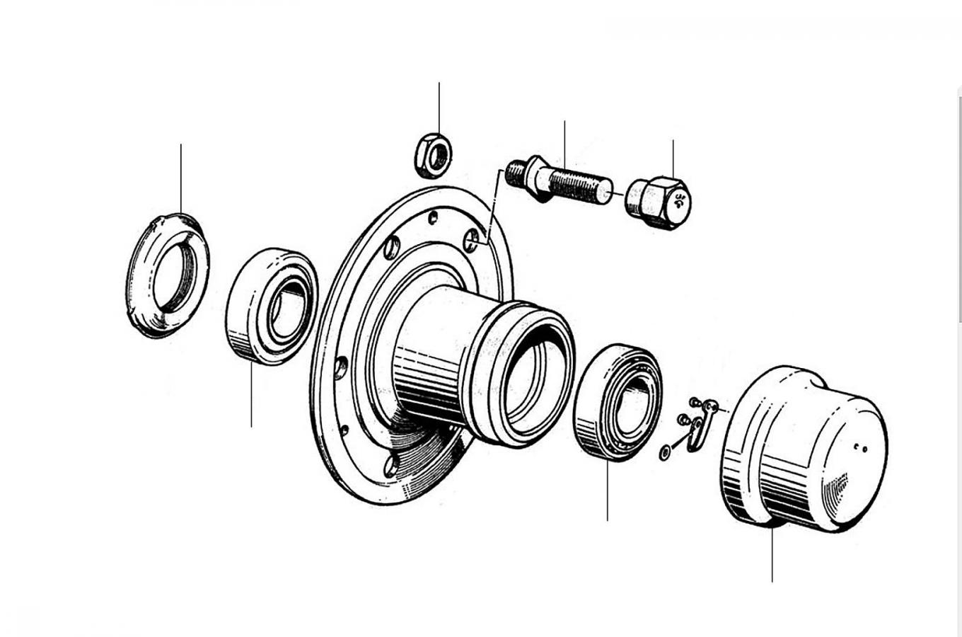 21104 Hub & Bearings - Front Hub & Wheels