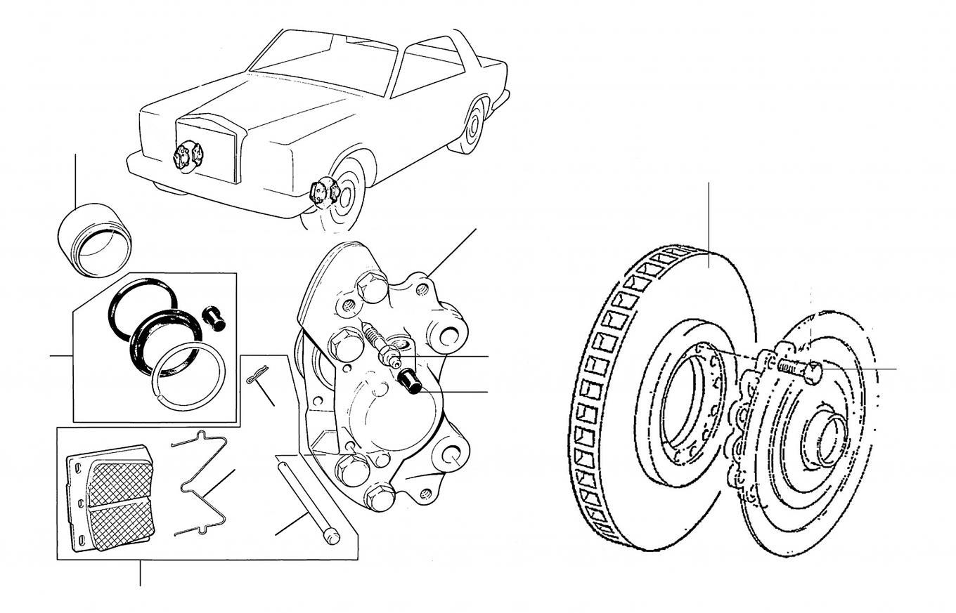 40449 Front Brakes (Discs, Pads, Calipers) Chassis number 50000 onwards - VIN 50001 onwards (Mineral fluid cars)