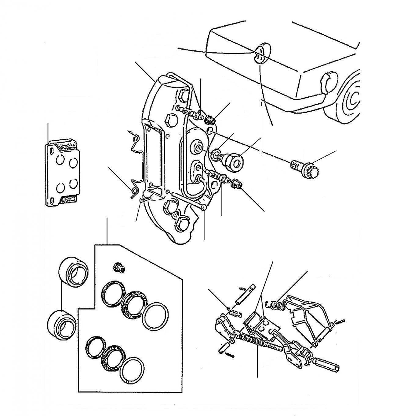 40464 Rear Brake Pads & Callipers - VIN 01001 till 50000