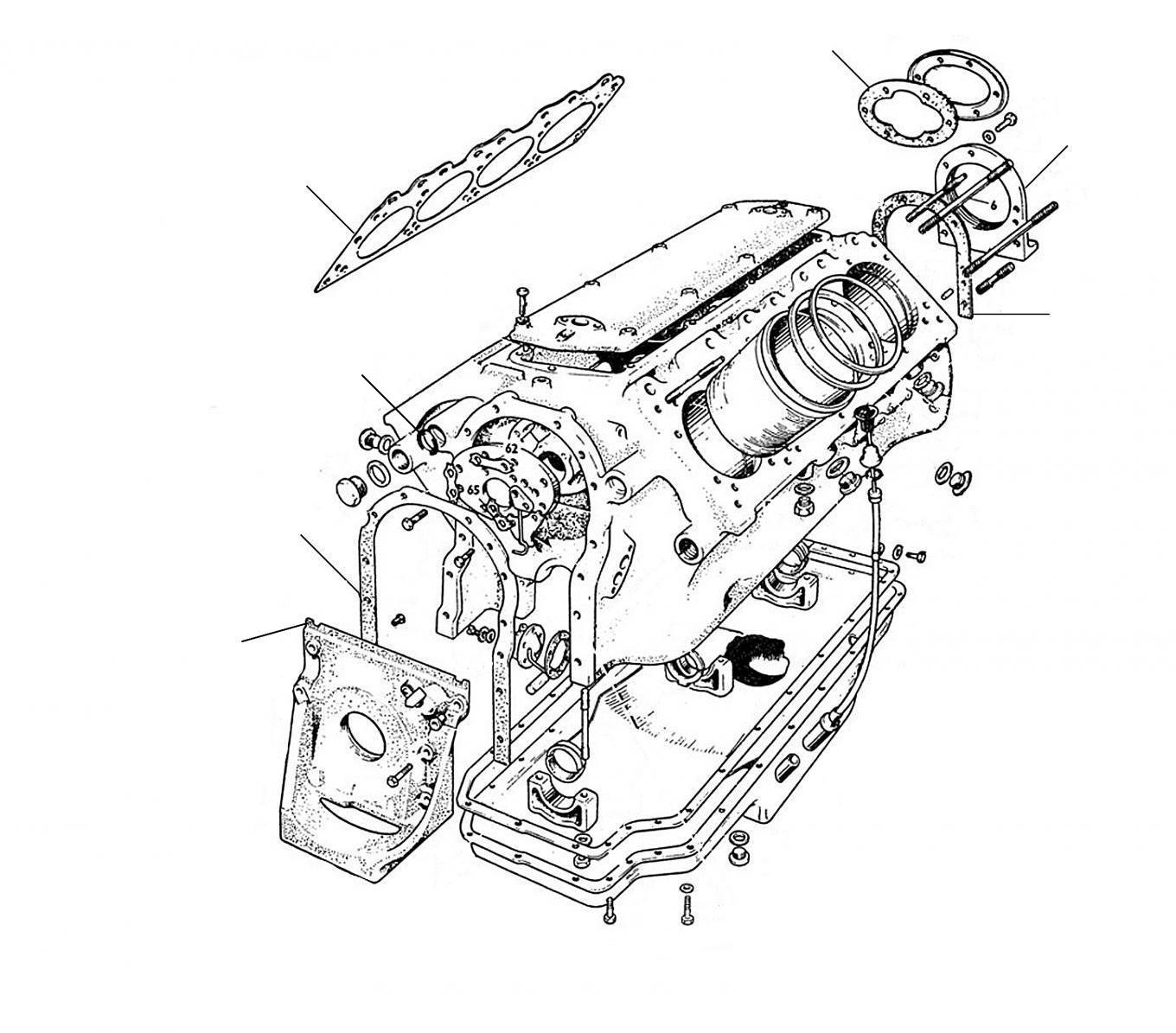 30742 Gaskets engine front - VIN 01001 till 39530