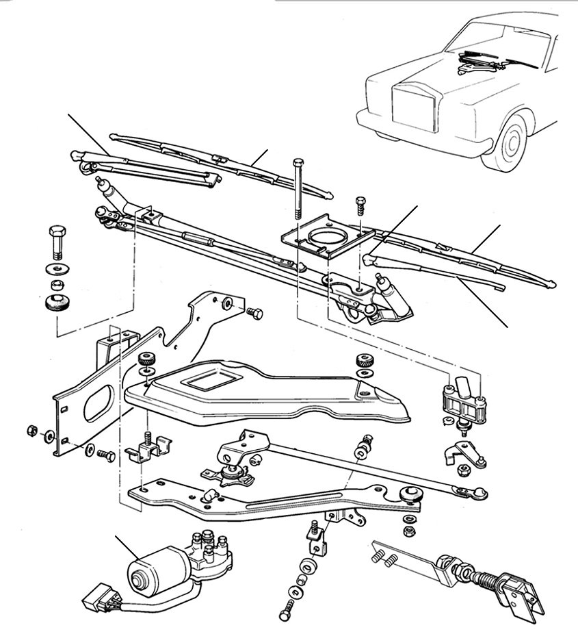 40801 VIN 08410 till 24496 Wipermotor - VIN 08410 till 24496