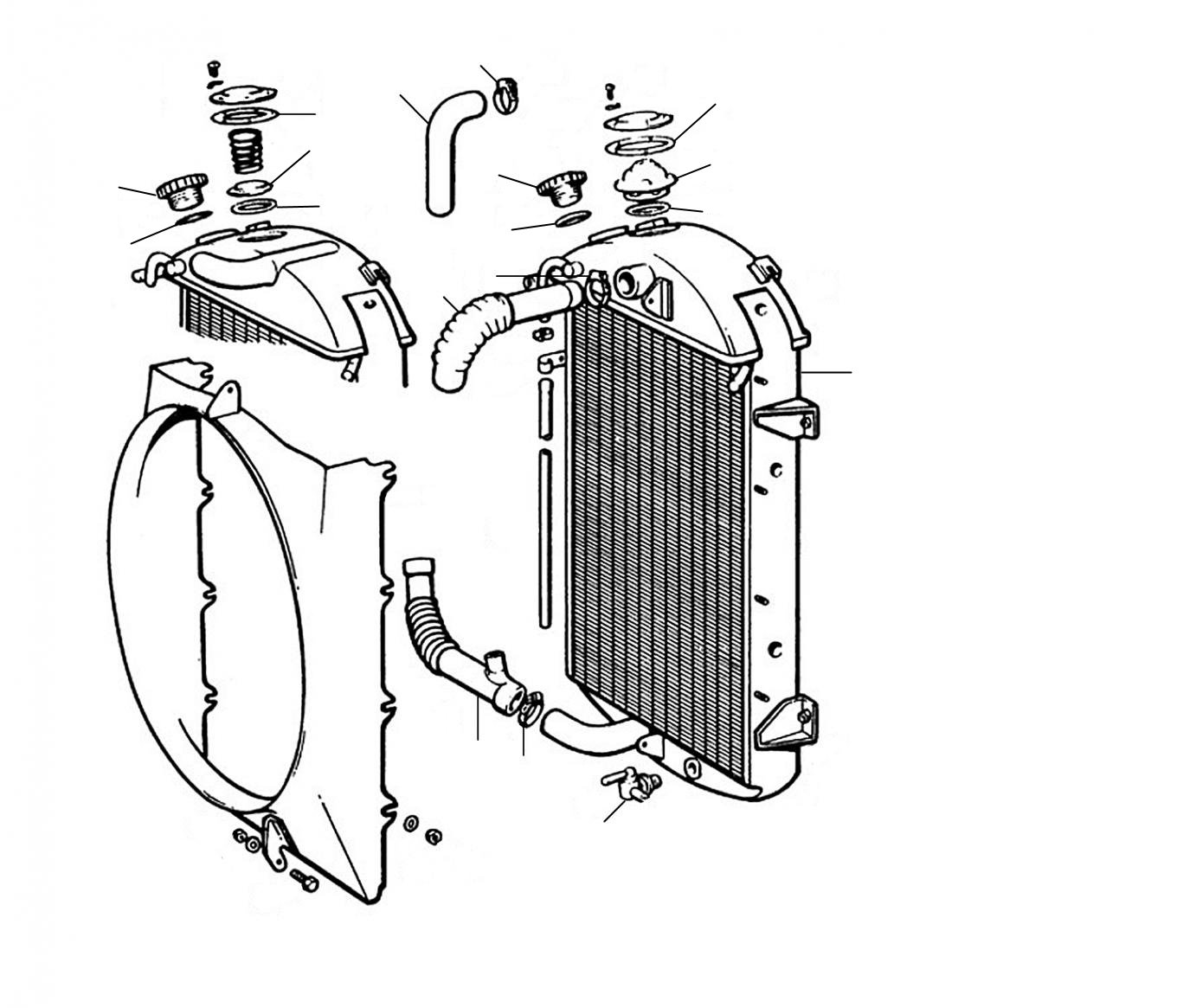 radiator en hoses continental 1955 - Continental