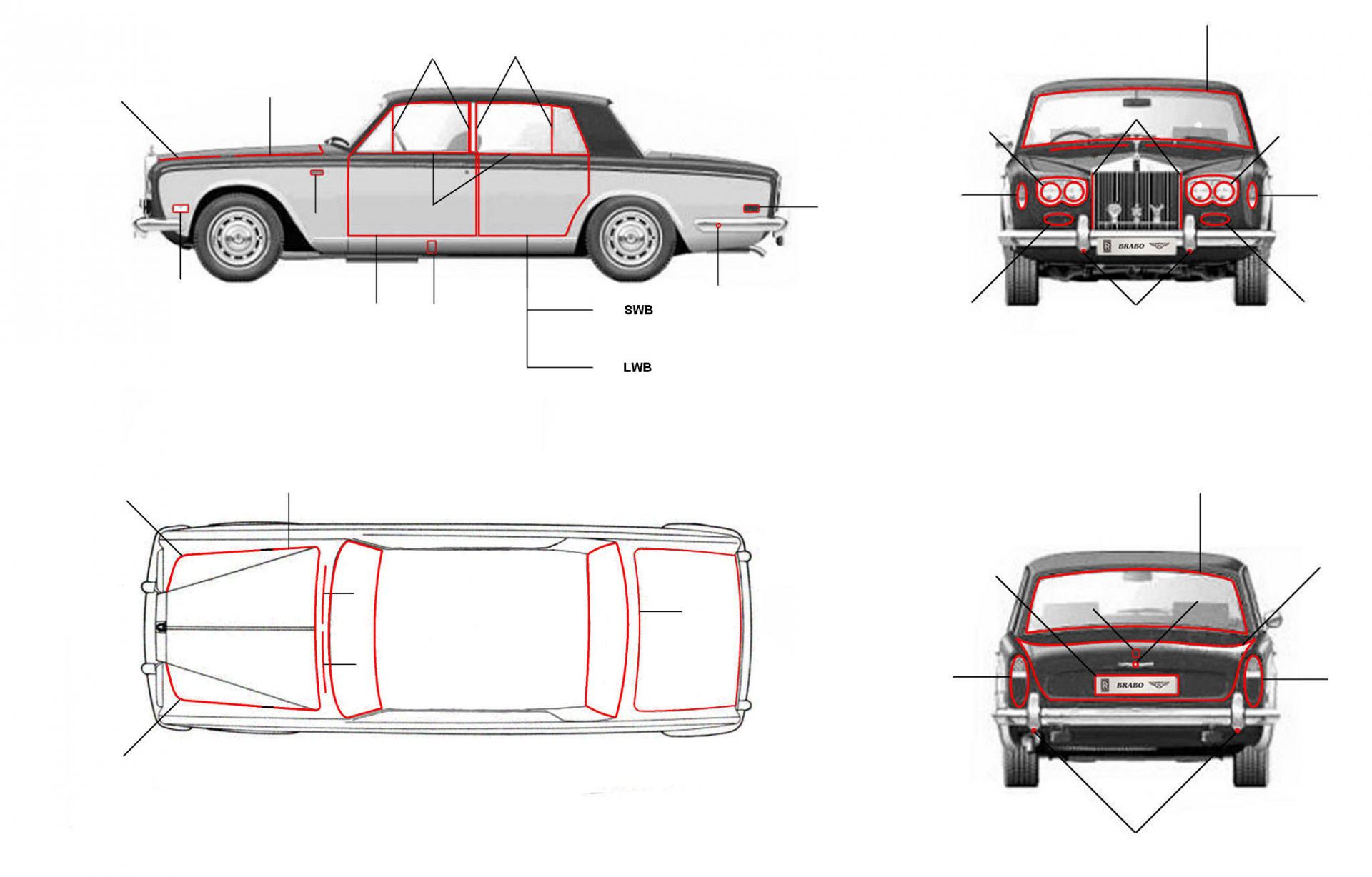 Body seals shadow - 4 Door Cars