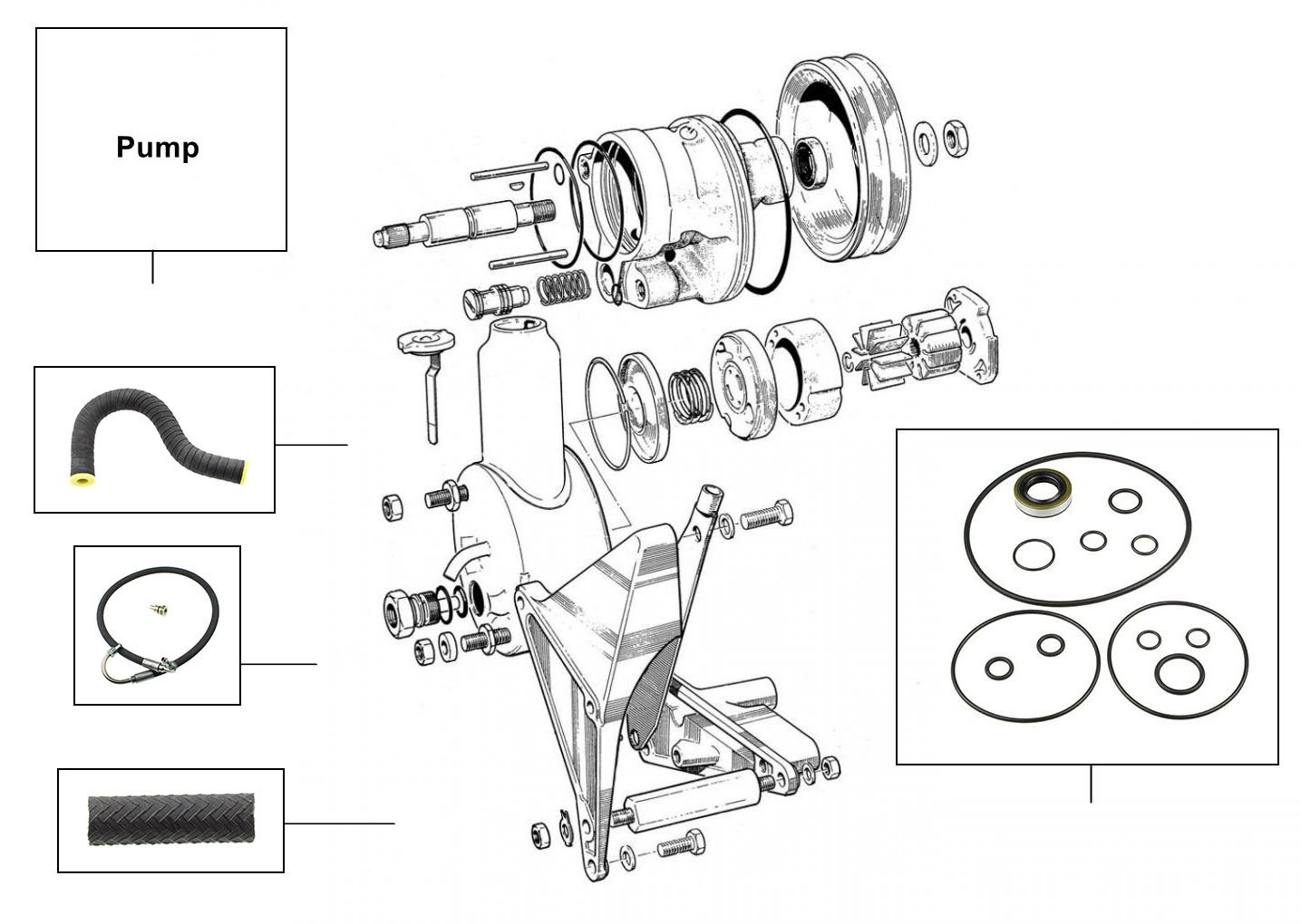 31082 Steering pump RH8605 - VIN 04549-39523 (Saginaw pump)