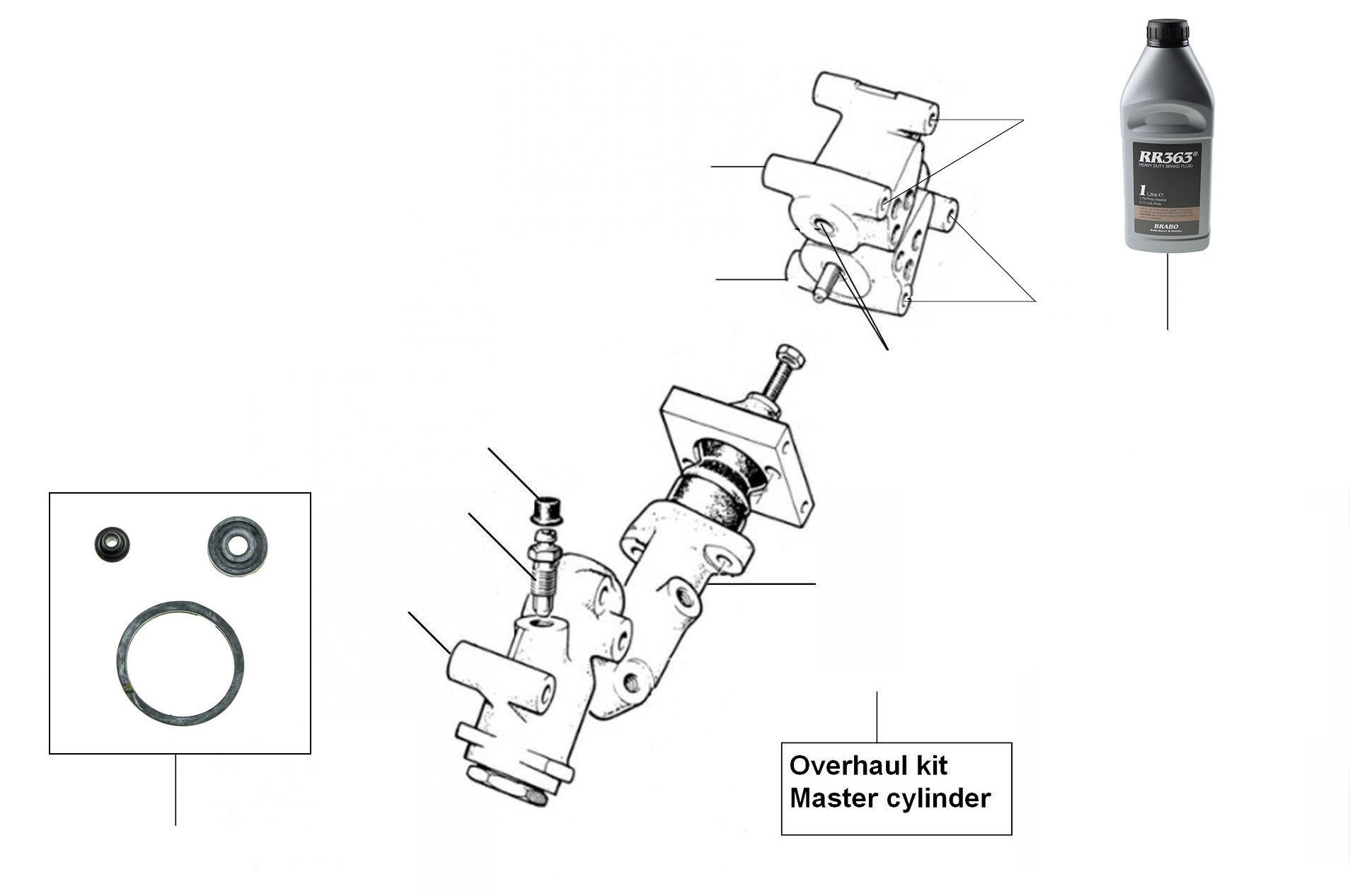 30470 Mastercylinders Distribution valves - VIN 01001 till 27000