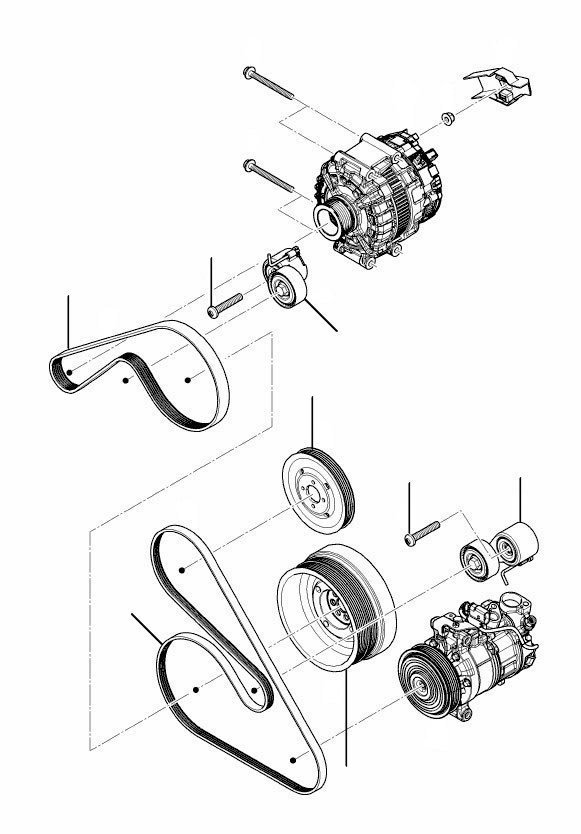 W12 tensioners, belts en pulleys - W12 Petrol