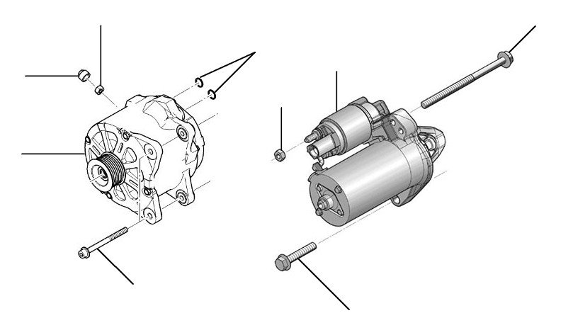 Alternator & starter motor W12 FS 2011-2013 - 2012 till 2013